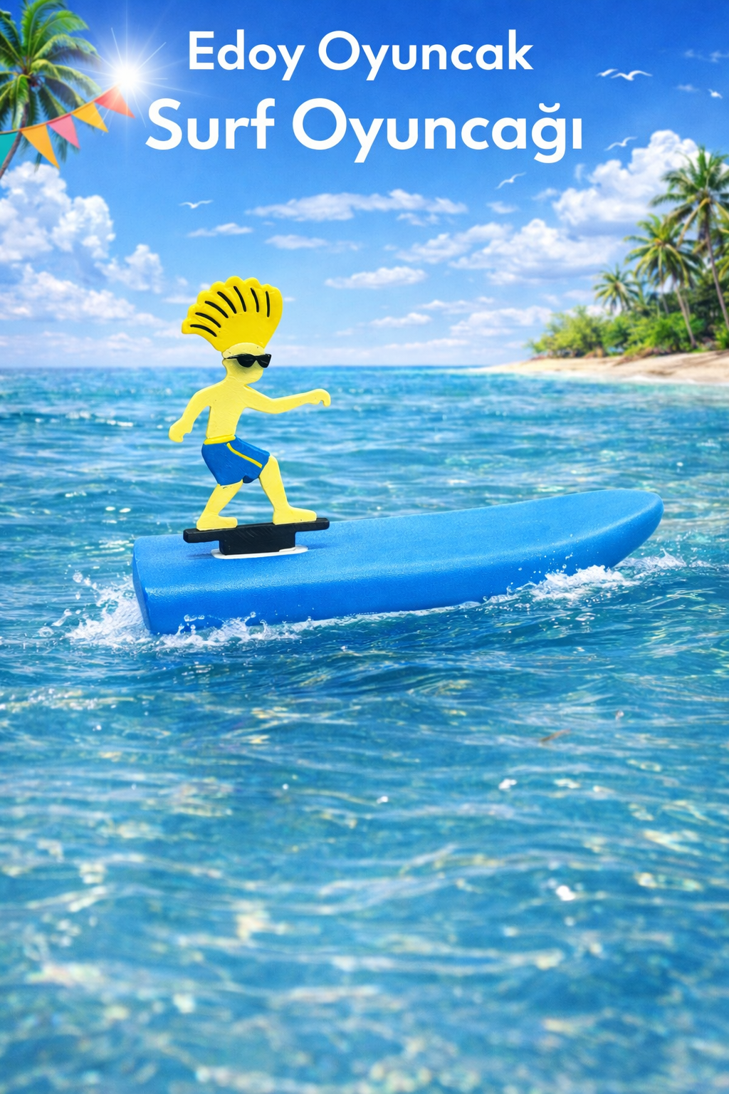 Çocuklar İçin Sarışın Çocuk Mavi Surf Oyuncak – Havuz & Plaj Eğlencesi Su Oyuncağı Çocuk Yaz Oyunu