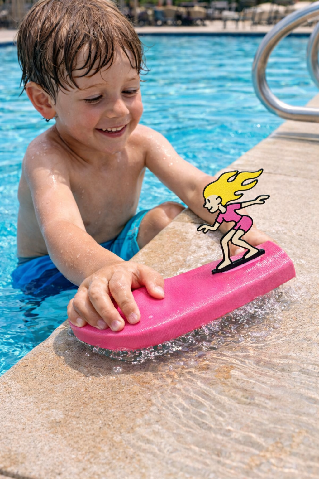 Çocuklar İçin Pembe Surf Oyuncak – Havuz & Plaj Eğlencesi Su Oyuncağı Çocuk Yaz Oyunu